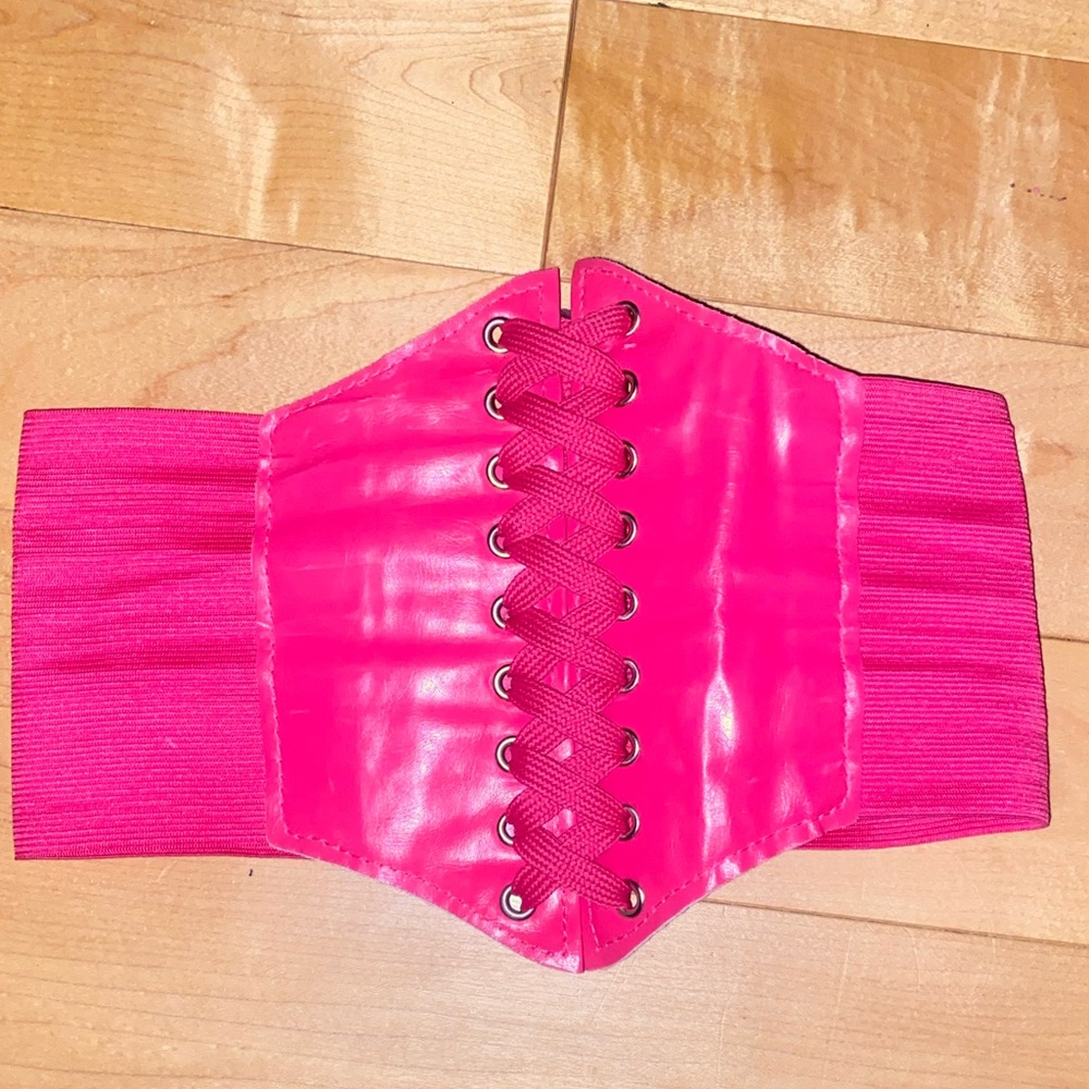 ✨2for22$ Velcro lace up pink belt